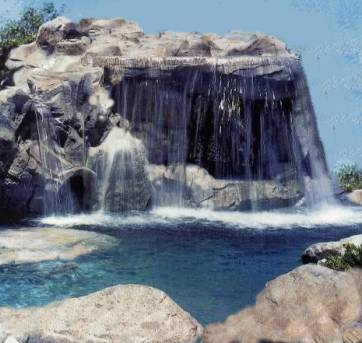 Waterfall and cool grotto